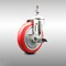 Service Caster 5 Inch 316SS Red Polyurethane Swivel 10mm Threaded Stem Caster with Brake SCC-SS316TS20S514-PPUB-RED-TLB-M1015 - alternate 2
